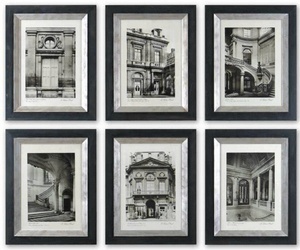 Uttermost-33430-Paris Scene - 23.63 inch Framed Art (Set of 6) - 18.63 inches wide by 1 inches deep   Black/Champagne Glaze Finish